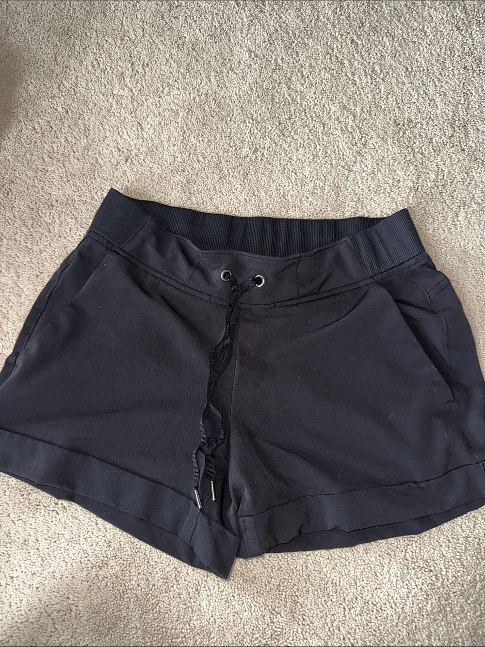 Women's Black Drawstring Lounge Shorts